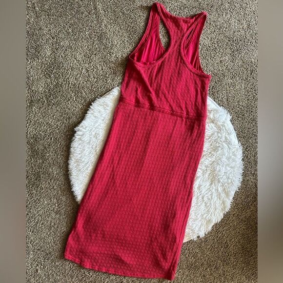 Athleta Shanti Ram Sweater Tank Dress Pink Lined Drawstring Waist Womens Medium - Picture 2 of 7